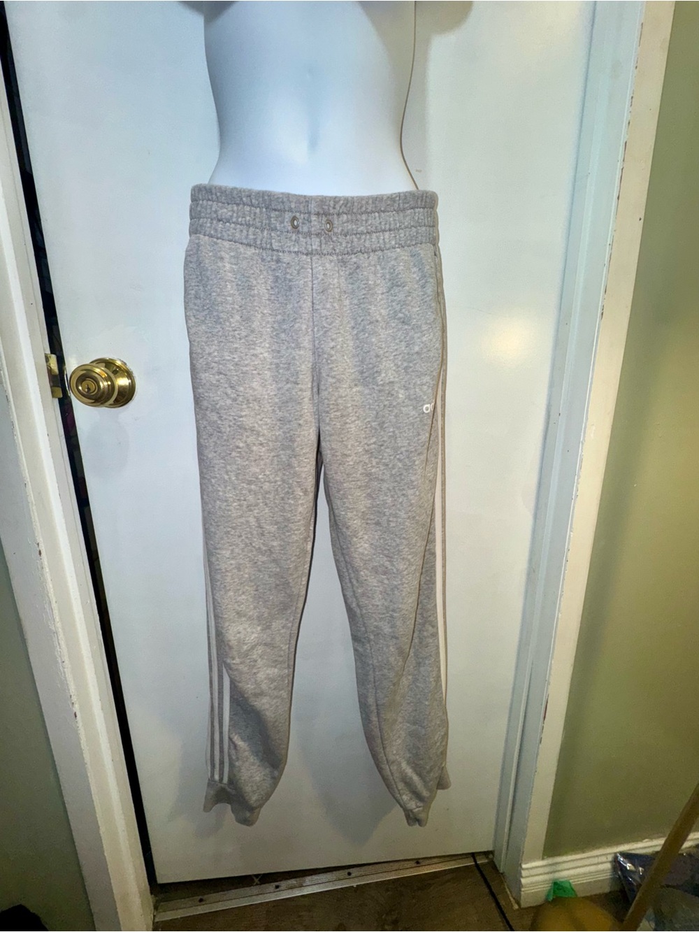 adidas Grey Track Pants with Side Stripes